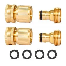 2 Set 3/4" Garden Hose Quick Connect Solid Brass Water Hose Fitting Female Male