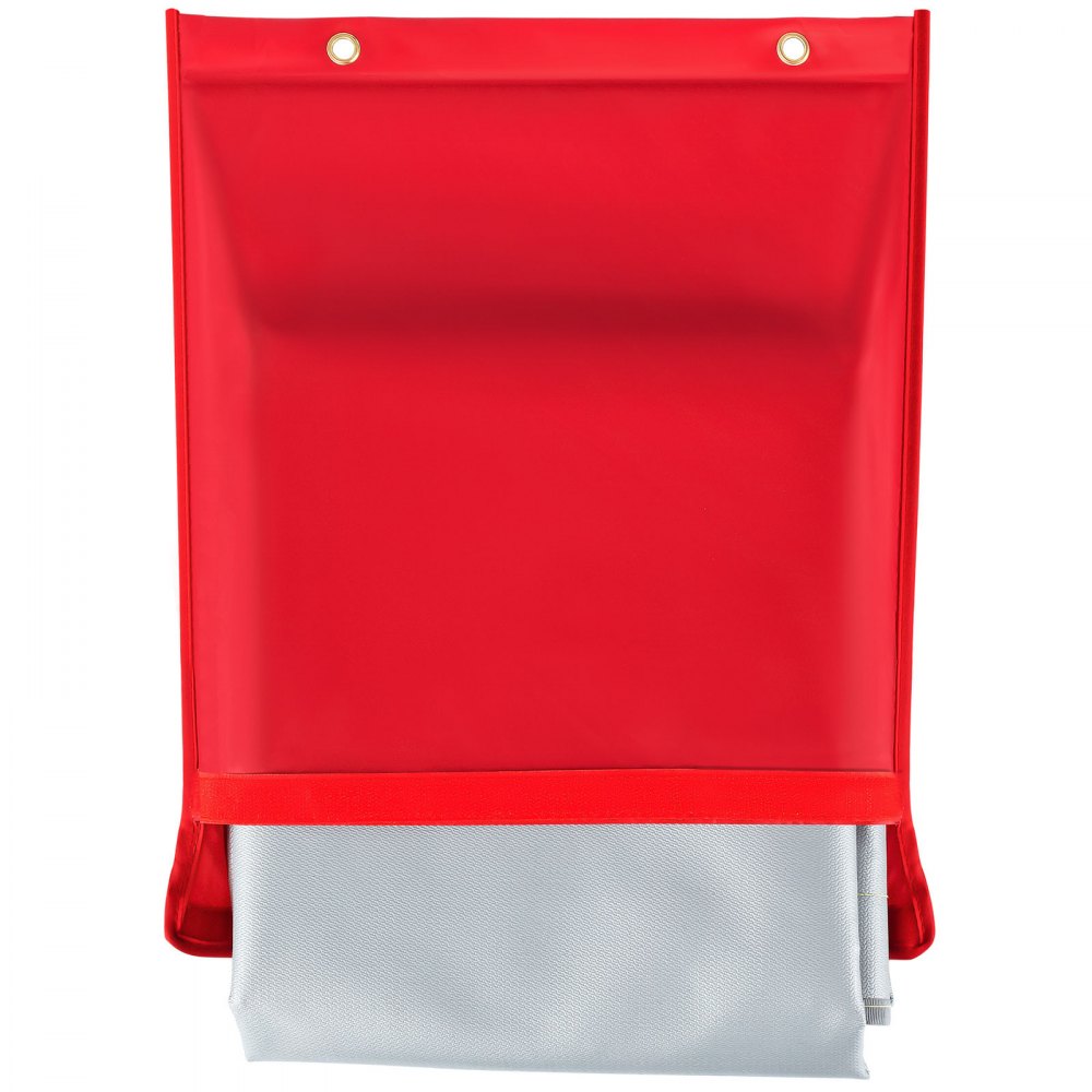 VEVOR Fire Blanket, 67" x 60" Fiberglass Welding Blanket, 3.3 lbs Fireproof Blanket, 1022 °F Fire Retardant Blanket, Gray Emergency Fire Blanket with 10 Stainless-Steel Grommets and 6 Silver Hooks