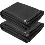 VEVOR Fire Blankets, 2 Pack Welding Blankets, 2.4 x 3 m Fire Suppression Blanket, 550°C Flame Retardant Blanket, Black Fire Emergency Blankets, Fiberglass Fire Retardant Blanket with 12 Brass Grommets