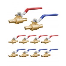 PEX Ball Valve 10 Pieces 1/2 in PEX Brass Ball Valve Full Port Brass Ball Valve