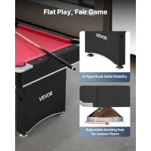 6 ft Billiards Table Portable Pool Tables Game Set Bule Cloth Adjustable Feet