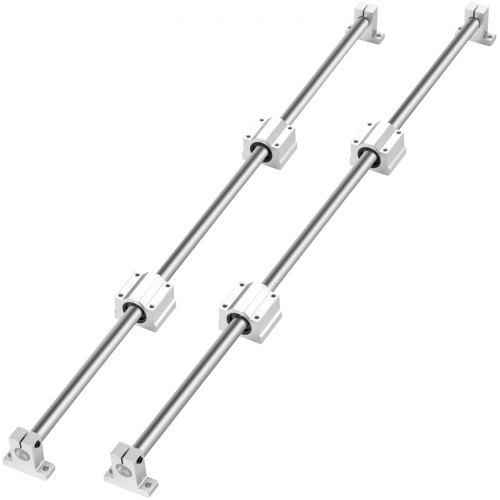 VEVOR Linear Rail Slide 2PCs 16mm x 1000mm Linear Bearing Slide Set with 4Pcs Block Bearings SC20UU+4Pcs Shaft Support Linear Shaft CNC Parts Kits for Electronic Equipment Guide Bar