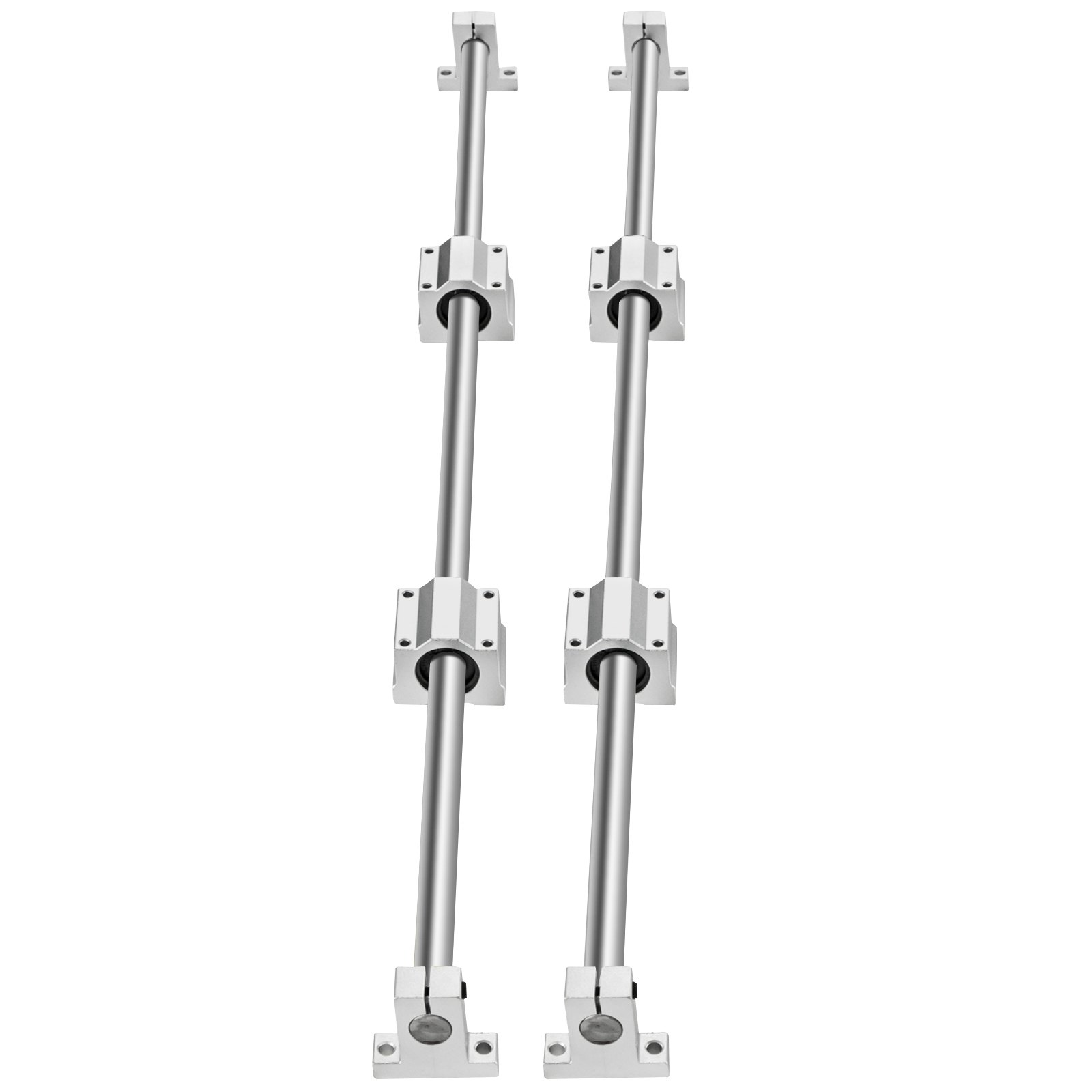 VEVOR Linear Rail Slide 2PCs 16mm x 1000mm Linear Bearing Slide Set with 4Pcs Block Bearings SC20UU+4Pcs Shaft Support Linear Shaft CNC Parts Kits for Electronic Equipment Guide Bar