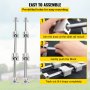 VEVOR Linear Rail 2PCs 16x500 mm Optical Axis w/ Bearing Block & Guide Support