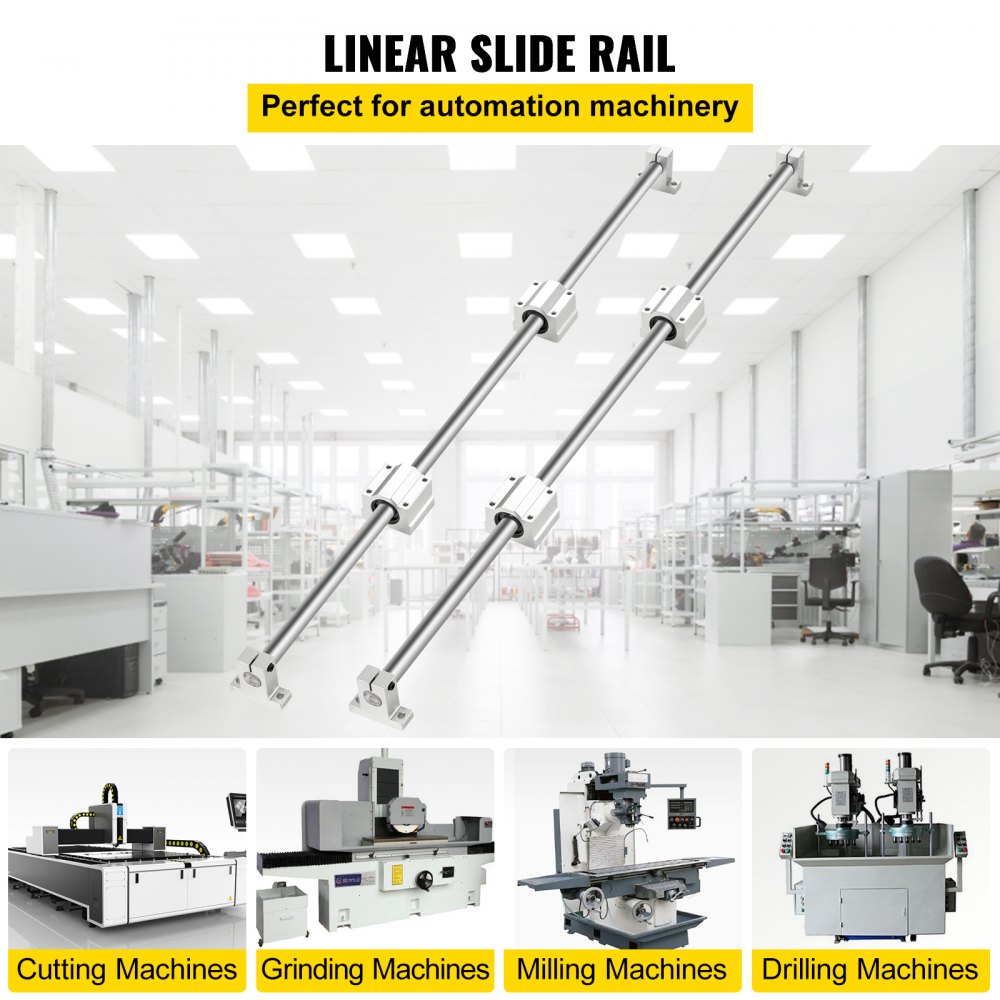 Optical Axis 16mm 800mm Linear Rail Shaft Rod With Bearing Block & Guide Support