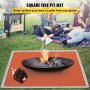 VEVOR fire pit mat protecting deck from sparks near a group relaxing outdoors.