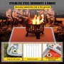 VEVOR Fire Pit Mat, 67\" x 60\" Fire Blanket, Fiberglass Welding Blanket, 3.3 lbs Fireproof Blanket, 1022°F Fire Retardant Blanket, Rust Iron Red Emergency Fire Blanket w/ 10 Grommets & 6 Silver Hooks