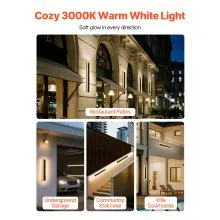 VEVOR Outdoor Wall Light 23.6 in Long Strip Modern Lighting Fixture 3000K IP65