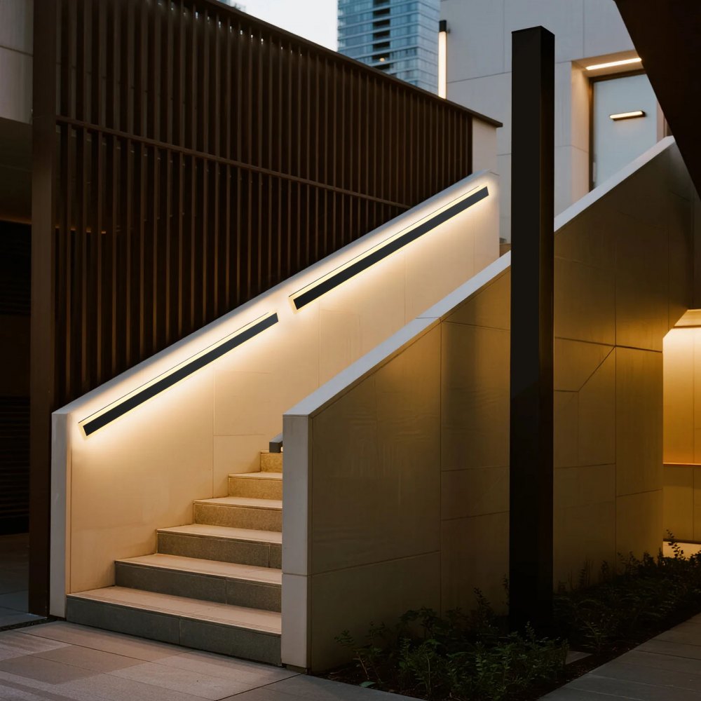 VEVOR Outdoor Wall Lights, 2 Pack, 1200 mm Long Strip Modern Exterior Wall Sconce Light Fixtures, 3000K Warm White, IP65 Waterproof Anti-Rust Outside Wall Mount Lighting, for House, Porch, Garage