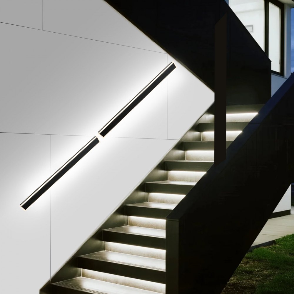VEVOR Outdoor Wall Lights, 2 Pack, 59.1 Inch Long Strip Modern Exterior Wall Sconce Light Fixtures, 2700K-6000K, IP65 Waterproof Anti-Rust, Dimmable Outside Wall Mount Lighting, for House Porch Garage