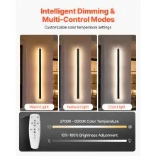 VEVOR Outdoor Wall Lights 2Pcs 39.4 in Long Strip Dimmable Modern Light Fixtures
