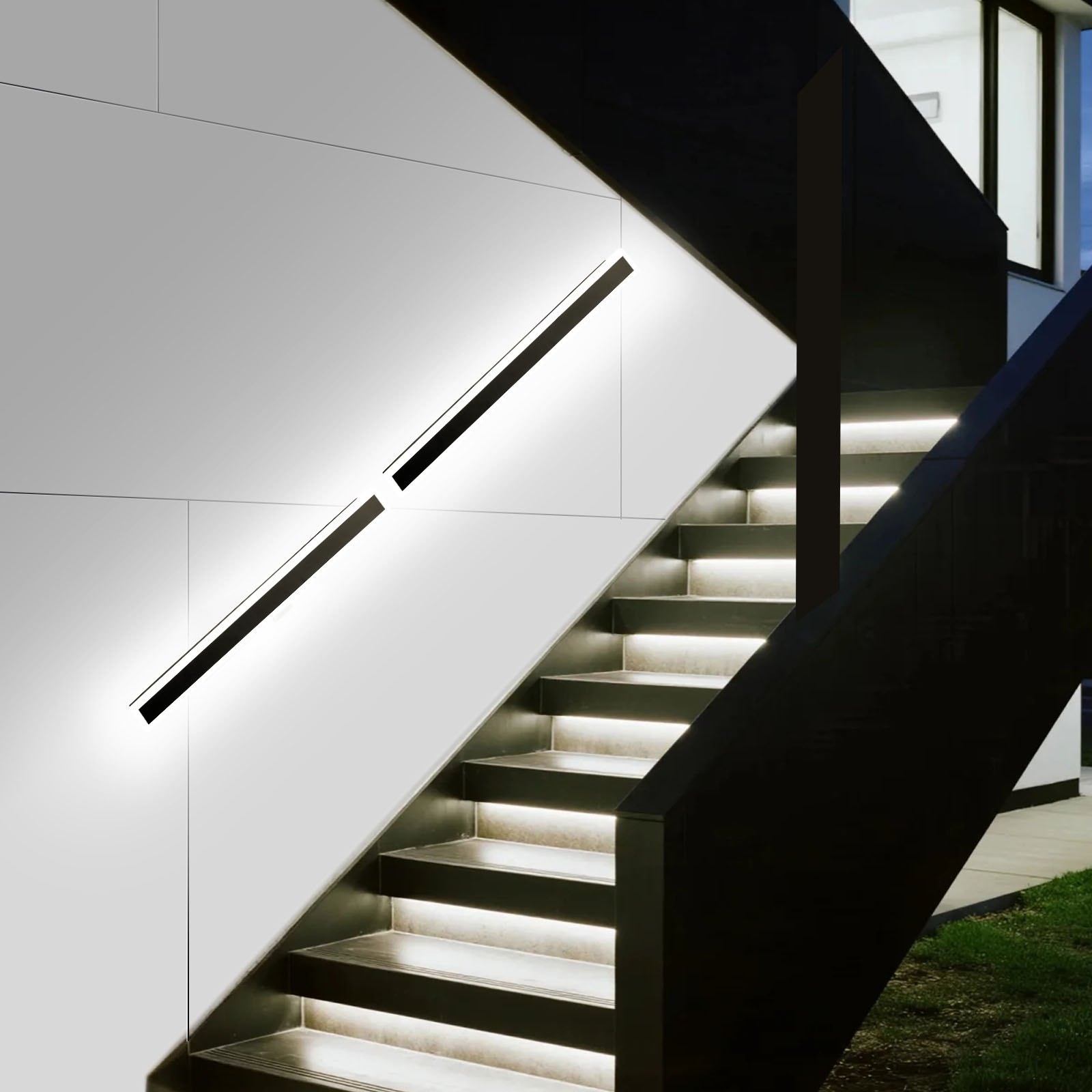 VEVOR Outdoor Wall Lights, 2 Pack, 47.2 Inch Long Strip Modern Exterior Wall Sconce Light Fixtures, 2700K-6000K, IP65 Waterproof Anti-Rust, Dimmable Outside Wall Mount Lighting, for House Porch Garage