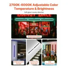 VEVOR Outdoor Wall Lights 2Pcs 39.4 in Long RGB Dimmable Modern Light Fixtures