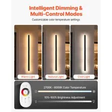 VEVOR Outdoor Wall Lights 2Pcs 39.4 in Long RGB Dimmable Modern Light Fixtures