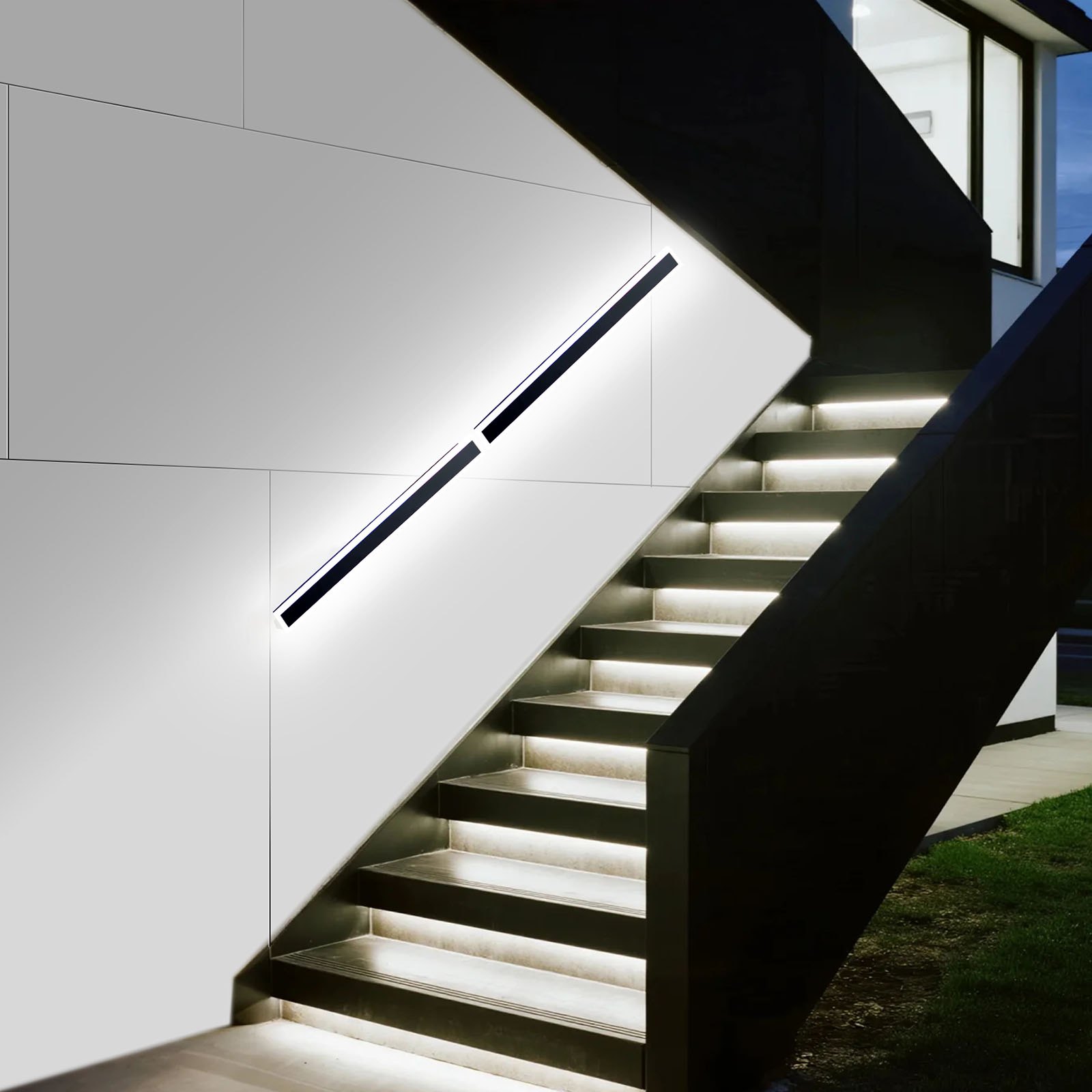 VEVOR Outdoor Wall Lights, 2 Pack, 1000 mm Long RGB Modern Exterior Wall Sconce Light Fixtures, 2700K-6000K, IP65 Waterproof Anti-Rust, Dimmable Outside Wall Mount Lighting, for House Porch Garage