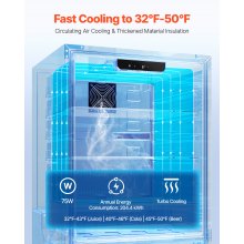 24" Outdoor Beverage Fridge Cooler 150QT Beer Refrigerator Indoor Outdoor