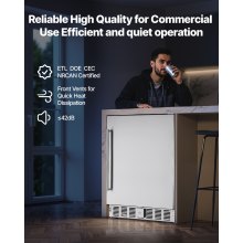 24" Outdoor Beverage Fridge Cooler 150QT Beer Refrigerator Indoor Outdoor