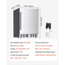 24" Outdoor Beverage Fridge Cooler 150QT Beer Refrigerator Indoor Outdoor