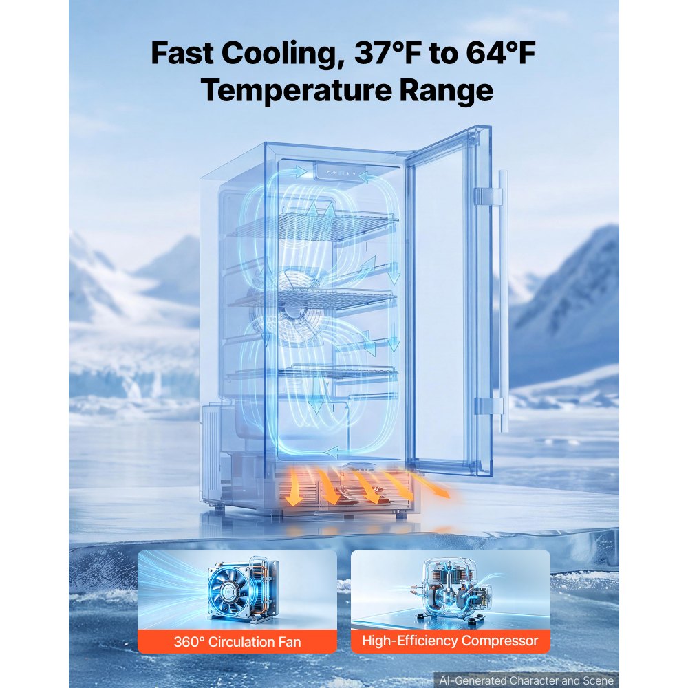 VEVOR Outdoor Beverage Refrigerator, 15 Inch Undercounter Drink Fridge, 304 Stainless Steel Door, 3.0 Cu. Ft, Hold 94 Cans, Powerful Cooling System, Built-in / Freestand Cooler, Home Bar & Patio