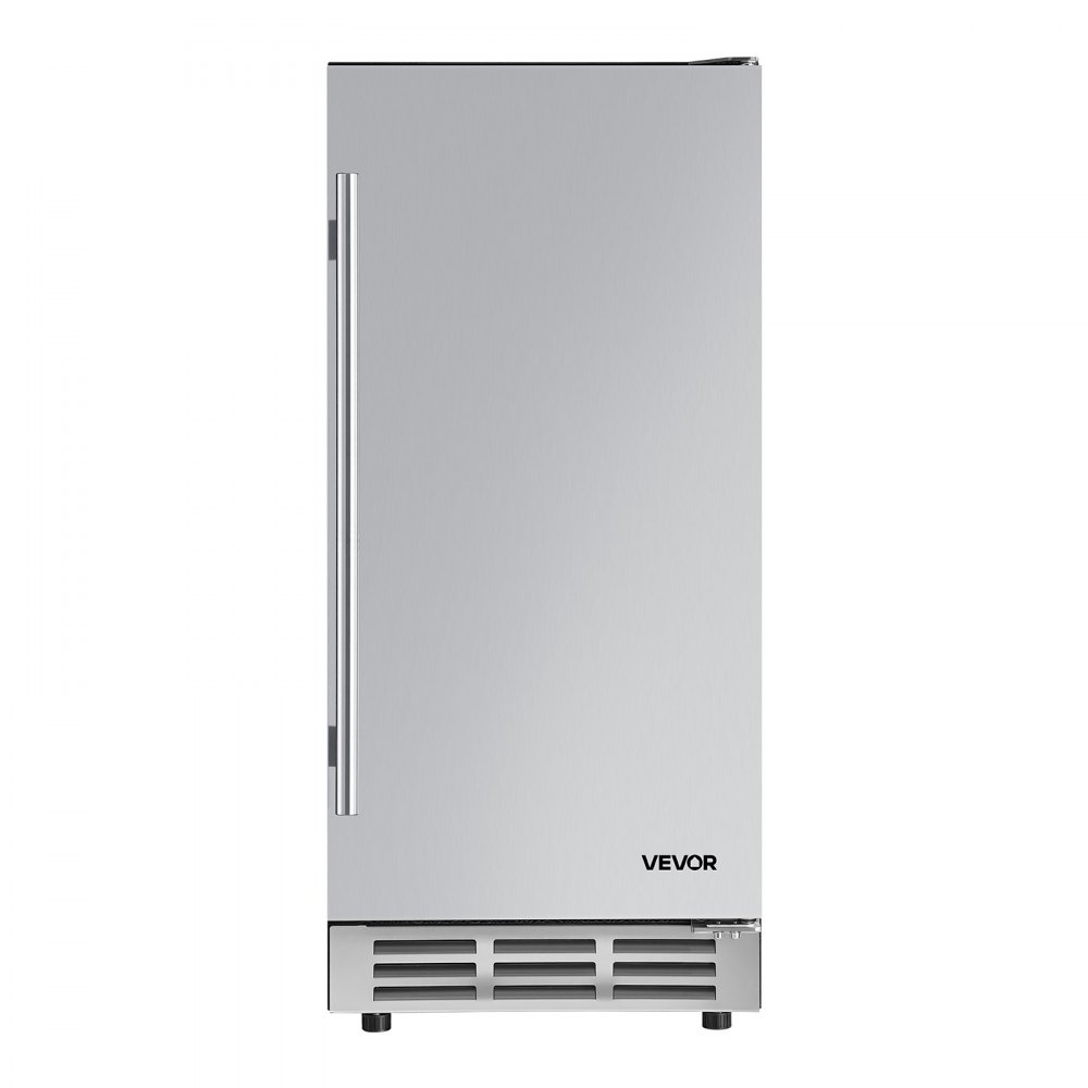 VEVOR Outdoor Beverage Refrigerator, 15 Inch Undercounter Drink Fridge, 304 Stainless Steel Door, 3.0 Cu. Ft, Hold 94 Cans, Powerful Cooling System, Built-in / Freestand Cooler, Home Bar & Patio
