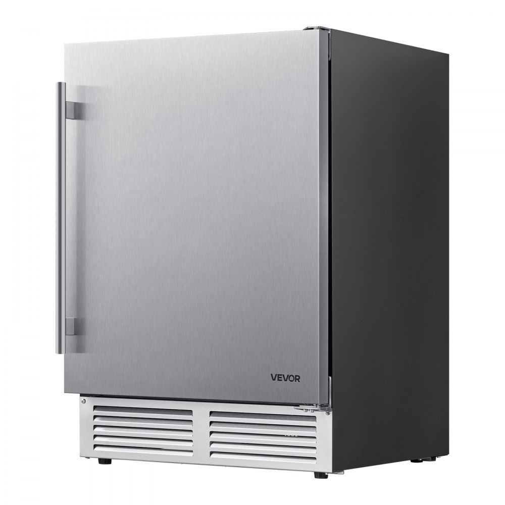 VEVOR Outdoor Beverage Refrigerator, 24 Inch Undercounter Drink Fridge, 304 Stainless Steel Door, 5.0 Cu. Ft, Hold 180 Cans, Powerful Cooling System, Built-in / Freestand Cooler, Home Bar & Patio