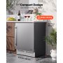 VEVOR Outdoor Beverage Refrigerator, 24 Inch Undercounter Drink Fridge, 304 Stainless Steel Door, 5.0 Cu. Ft, Hold 180 Cans, Powerful Cooling System, Built-in / Freestand Cooler, Home Bar & Patio