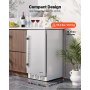 VEVOR Outdoor Beverage Refrigerator, 15 Inch Undercounter Drink Fridge, 304 Stainless Steel Body, 3.0 Cu. Ft, Hold 94 Cans, Powerful Cooling System, Built-in / Freestand Cooler, Home Bar & Patio