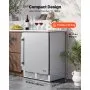 VEVOR Outdoor Beverage Refrigerator, 24 Inch Undercounter Drink Fridge, 304 Stainless Steel Body, 5.0 Cu. Ft, Hold 180 Cans, Powerful Cooling System, Built-in / Freestand Cooler, Home Bar & Patio