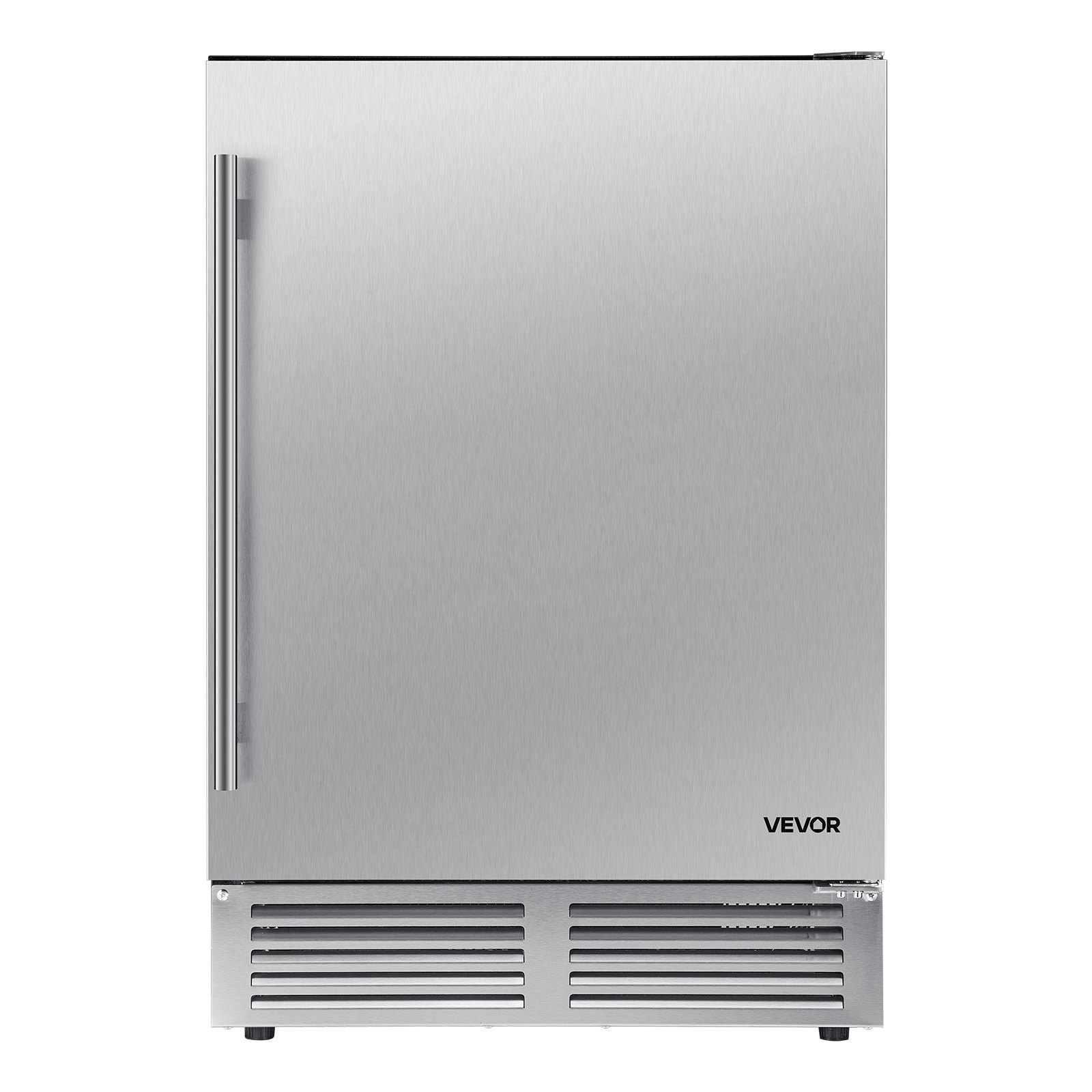 VEVOR Outdoor Beverage Refrigerator, 24 Inch Undercounter Drink Fridge, 304 Stainless Steel Body, 5.0 Cu. Ft, Hold 180 Cans, Powerful Cooling System, Built-in / Freestand Cooler, Home Bar & Patio