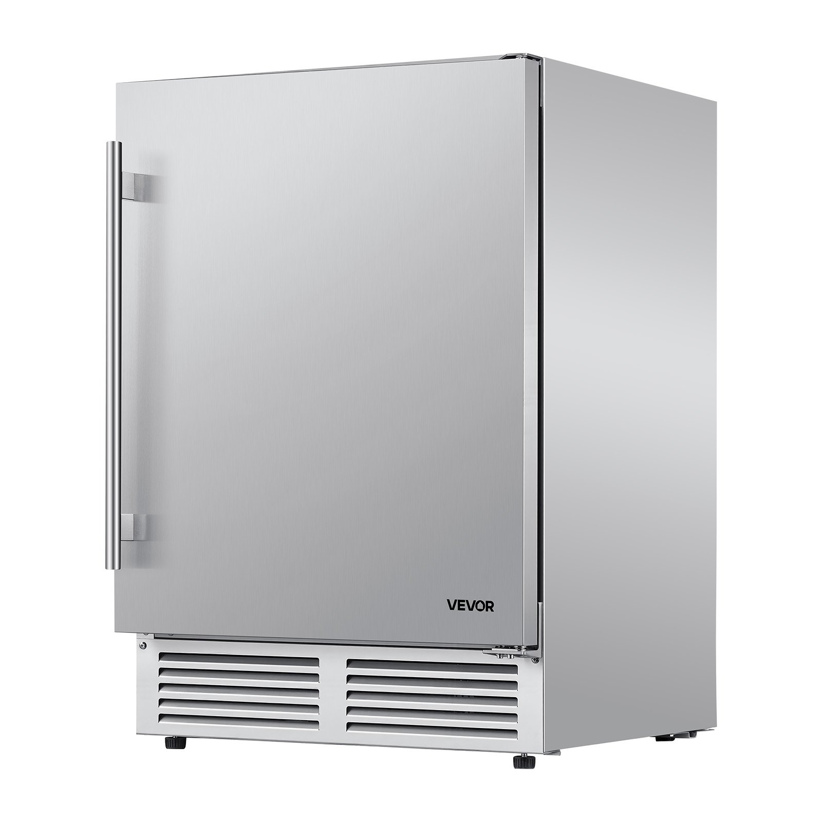 VEVOR Outdoor Beverage Refrigerator, 24 Inch Undercounter Drink Fridge, 304 Stainless Steel Body, 5.0 Cu. Ft, Hold 180 Cans, Powerful Cooling System, Built-in / Freestand Cooler, Home Bar & Patio