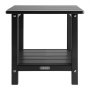 VEVOR Outdoor Side Table, 17.72W x 14.96D x 17.32H Inch, Double Layer HDPE Outside End Table for Easy Maintenance, Withstand Harsh Weather, Fit for Patio, Pool, Beach, Porch, Indoor, Backyard, Black