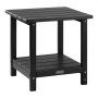 VEVOR Outdoor Side Table, 17.72W x 14.96D x 17.32H Inch, Double Layer HDPE Outside End Table for Easy Maintenance, Withstand Harsh Weather, Fit for Patio, Pool, Beach, Porch, Indoor, Backyard, Black