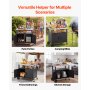 VEVOR Outdoor Grill Cart with Storage Cabinet, 92 cm Grill Table, Waterproof Kitchen Island with Stainless Steel Top, Shelf, and Wheels, Movable Food Prep Station for Patio Bar Backyard BBQ