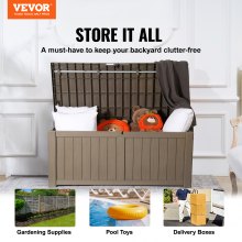 VEVOR Deck Box Indoor Outdoor Storage Box 120 Gallon Resin for Cushions Toys