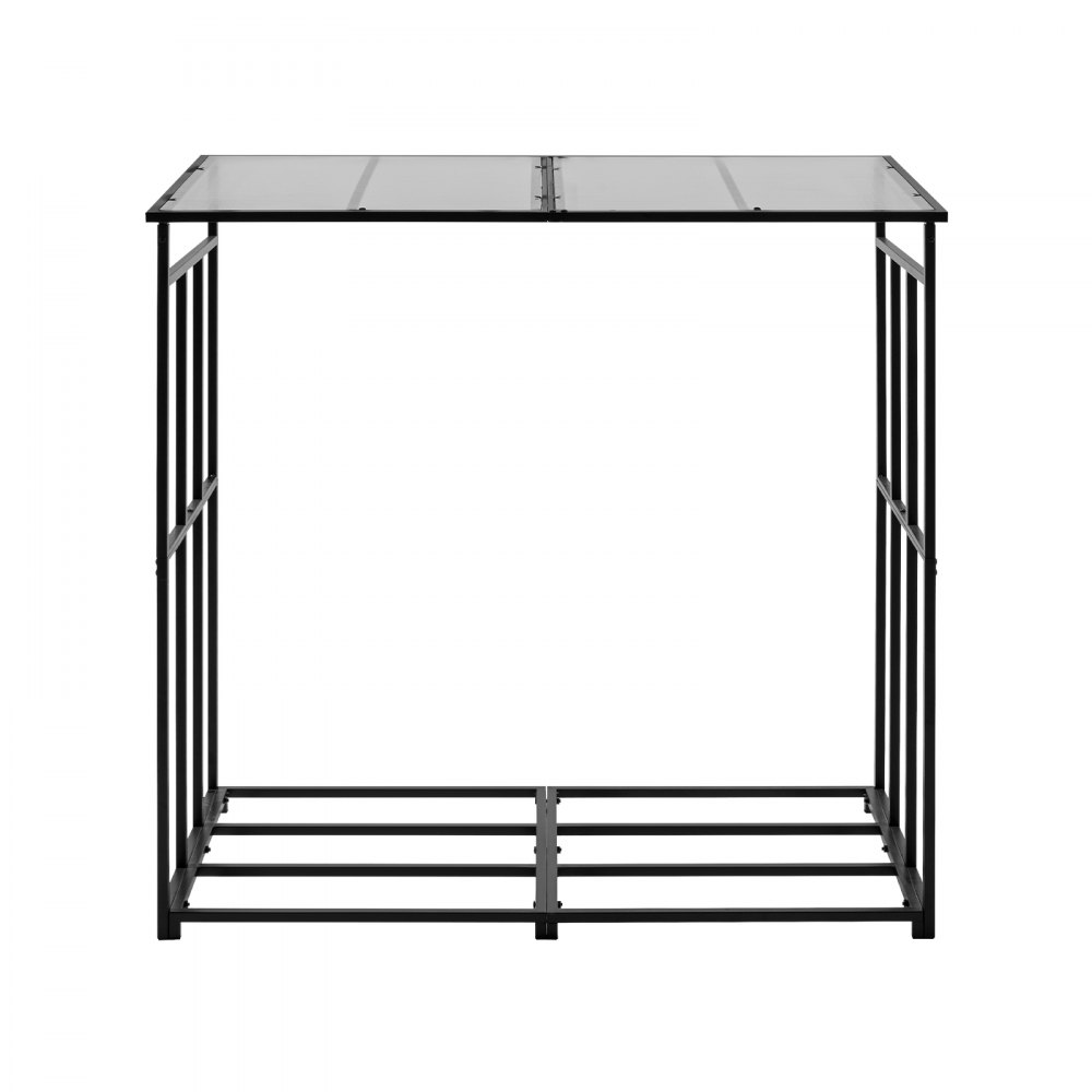 VEVOR Firewood Rack with Sloped Roof, 6 ft Outdoor Firewood Holder, 1/4 Cord Log Storage Shed, 660lb Max Weight Capacity, Powder-Coated Metal Wood Storage Rack for Fireplace Deck Backyard Garden