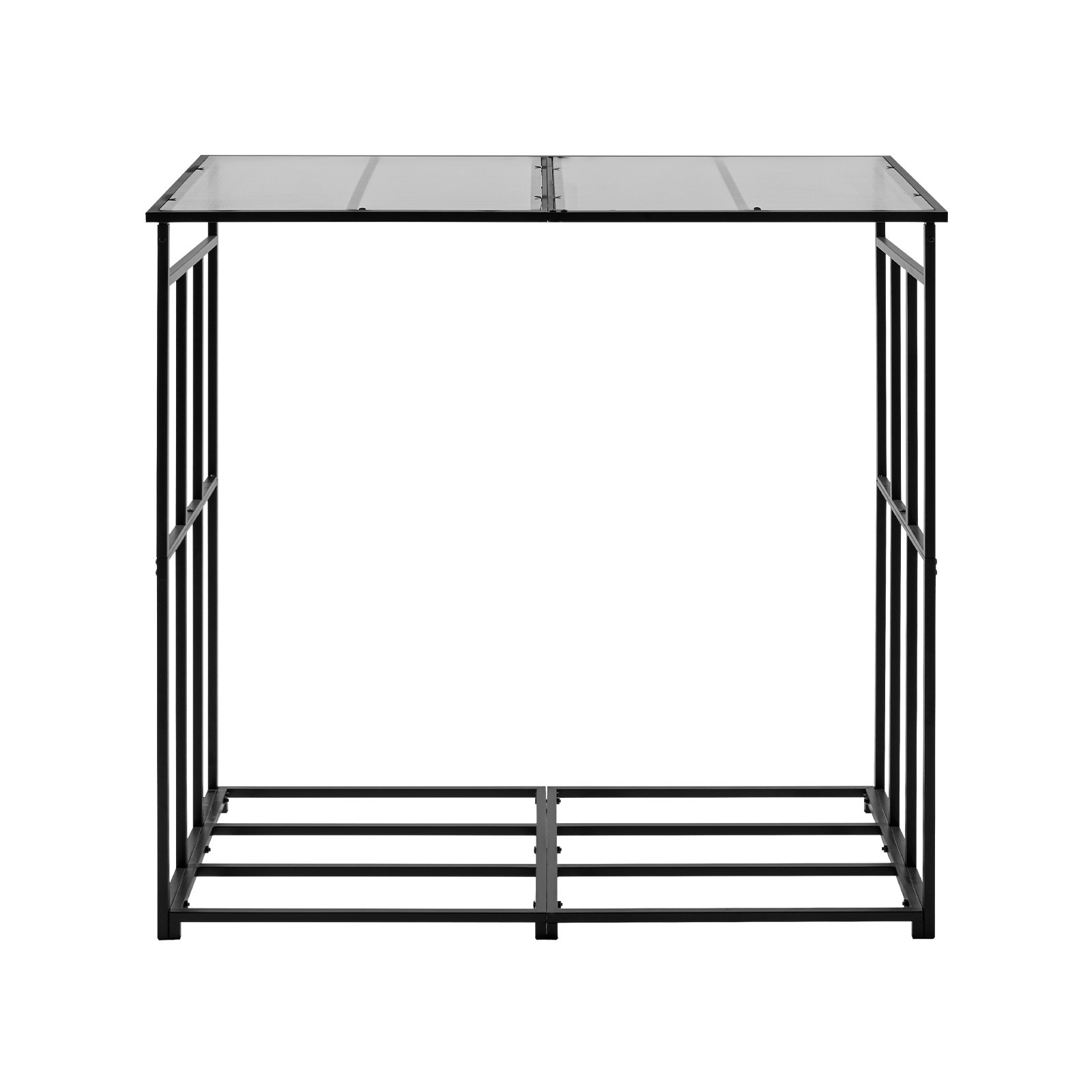 VEVOR Firewood Rack with Sloped Roof, 6 ft Outdoor Firewood Holder, 1/4 Cord Log Storage Shed, 660lb Max Weight Capacity, Powder-Coated Metal Wood Storage Rack for Fireplace Deck Backyard Garden