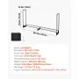 VEVOR Firewood Rack with Waterproof Cover, 2.57m Outdoor Firewood Holder, 1/2 Cord Storage Metal Log Holder, 299kg Max Weight Capacity, Top Covered, Powder-Coated Wood Storage Rack for Fireplace Deck