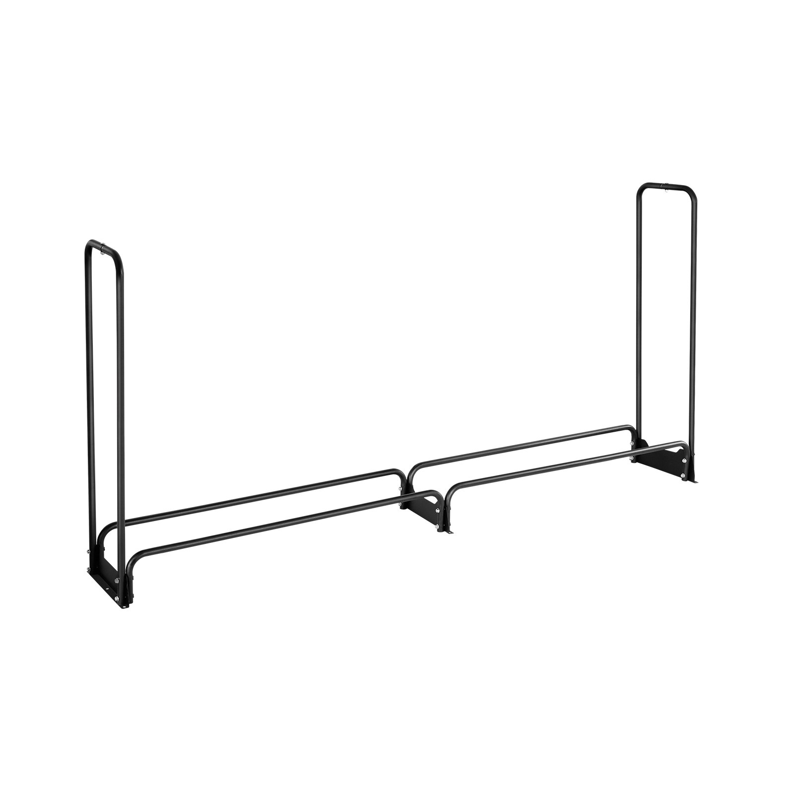 VEVOR Firewood Rack with Waterproof Cover, 2.57m Outdoor Firewood Holder, 1/2 Cord Storage Metal Log Holder, 299kg Max Weight Capacity, Top Covered, Powder-Coated Wood Storage Rack for Fireplace Deck