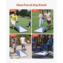 3x2ft Cornhole Set Portable Corn Hole Toss Game Board Aluminum with 8 Bean Bags