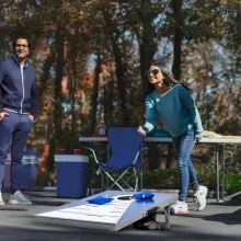 VEVOR 3x2ft Cornhole Set Portable Corn Hole Toss Game Board Aluminum 8 Bean Bags