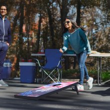 3x2ft Cornhole Set Portable Corn Hole Toss Game Board Wood 8 Bean Bag Carry Case