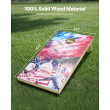 4x2ft Cornhole Set Portable Corn Hole Toss Game Board Wood 8 Bean Bag Carry Case