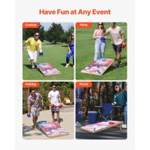 4x2ft Cornhole Set Portable Corn Hole Toss Game Board Wood 8 Bean Bag Carry Case