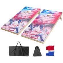 4x2ft Cornhole Set Portable Corn Hole Toss Game Board Wood 8 Bean Bag Carry Case