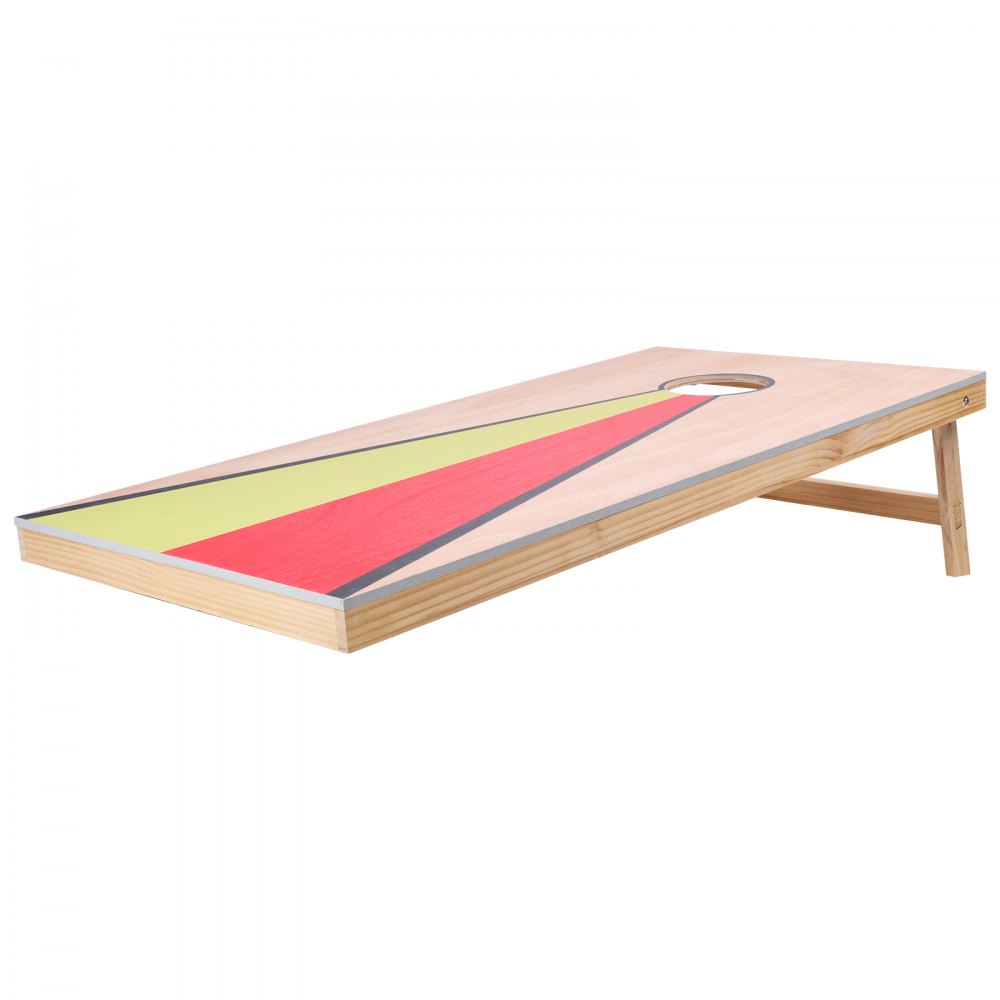 VEVOR Cornhole-sett, 4x2 fot Cornhole-spillbrett, bærbart kastebrett i heltre, innendørs og utendørs Cornhole-lek for voksne, inkluderer 8 saccosekker og håndtak, for hagen, bakgården, stranden, camping