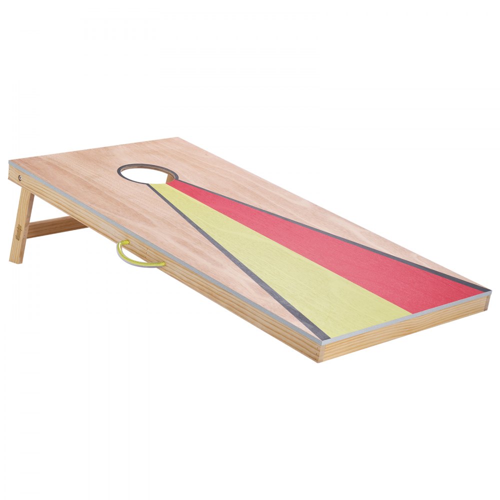 VEVOR Cornhole-sett, 4x2 fot Cornhole-spillbrett, bærbart kastebrett i heltre, innendørs og utendørs Cornhole-lek for voksne, inkluderer 8 saccosekker og håndtak, for hagen, bakgården, stranden, camping