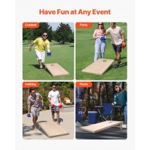 4x2ft Cornhole Set Portable Outdoor Corn Hole Toss Game Board Wood Carry Case