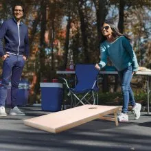 VEVOR 4x2ft Cornhole Set Portable Corn Hole Toss Game Board Wood with Carry Case