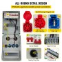 VEVOR Wall Power Distributor, ABS Plastic, Distribution Board with 4xSchuko Socket 230V/16A, 1xCEE Socket 400V/16A, 1xCEE Socket 400V/32A 5-Pin, FI Fuse, Circuit Breaker, for Outdoor Construction Site