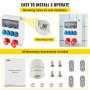 VEVOR Wall Power Distributor, ABS Plastic, Distribution Board with 4xSchuko Socket 230V/16A, 1xCEE Socket 400V/16A, 1xCEE Socket 400V/32A 5-Pin, FI Fuse, Circuit Breaker, for Outdoor Construction Site